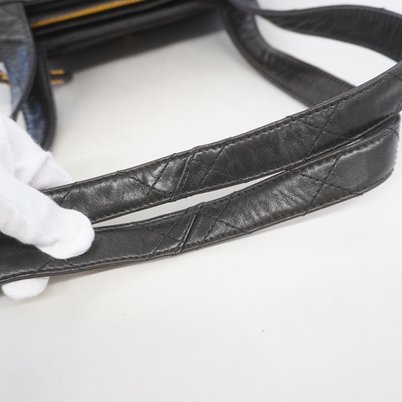 Auth Chanel shoulder bag matelasse lambskin black gold metal - Picture 6 of 10